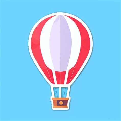 AI Generated Hot Air Balloon Avatar Icon Clip Art Sticker Decoration Simple Background