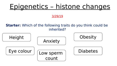 EPIGENETICS - 2 lessons covering DNA and histone modifications | Teaching Resources