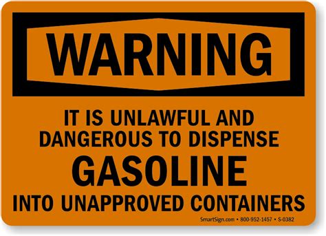 Gasoline Signs Gasoline Safety Signs Gasoline Warning Signs