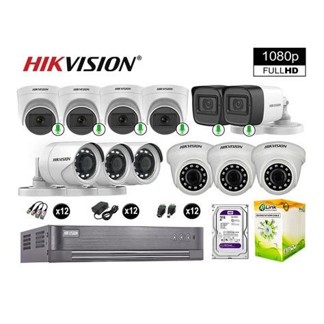 Ripley Kit C Maras Vigilancia Full Hd Hikvision Camara Audio