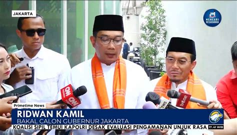 Ridwan Kamil Siapa Pun Daftar Pilgub Mitra Kami Bangun Jakarta