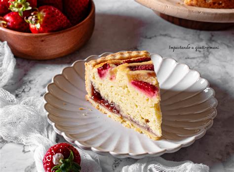 Crostata Torta Di Cocco Con Fragole Impastando A Quattro Mani