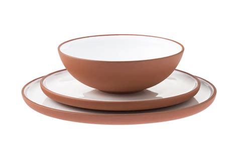 3 Piece Terracotta Dinnerware Set Dinner And Salad Plate 165 Cm Soup