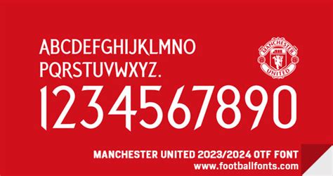 Manchester United 2023 2024 Font OTF Vector Football Fonts