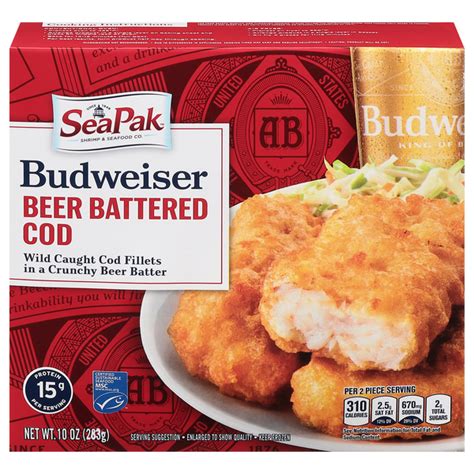 Save On SeaPak Budweiser Beer Battered Cod Frozen Order Online Delivery