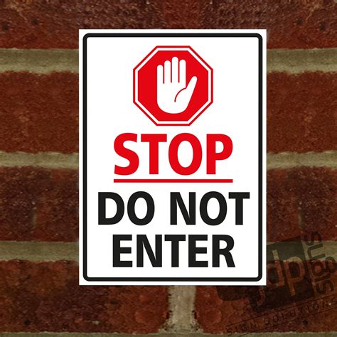 Stop Do Not Enter External Mm Rigid Pvc Sign Security Sign Etsy Uk