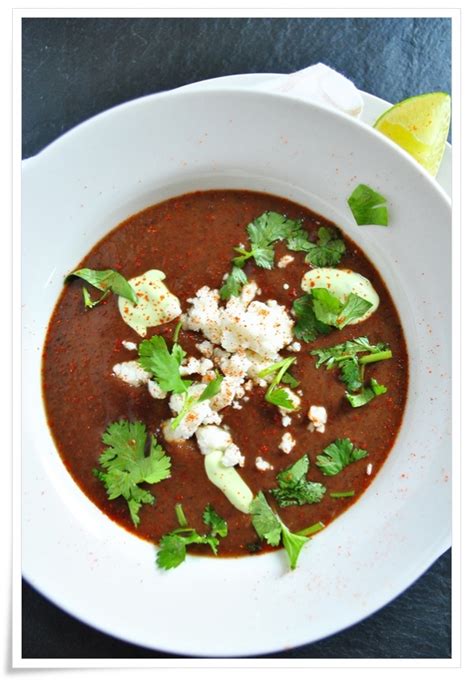 Spicy Black Bean Soup with Aji Amarillo and Avocado-Lime Cream Sauce ...