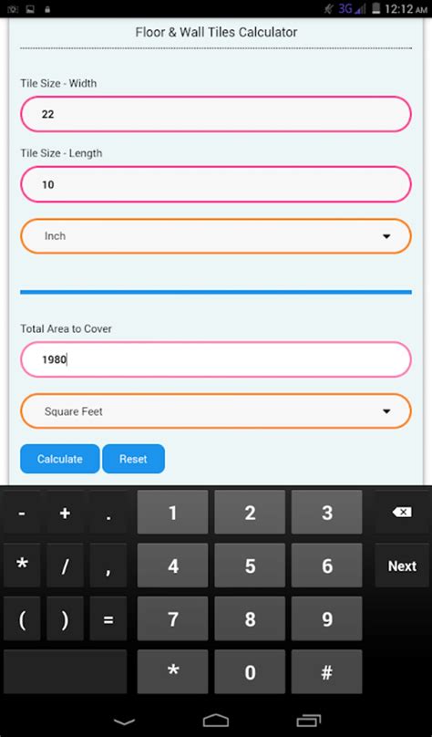 Floor Wall Tiles Calculator Pour Android T L Charger