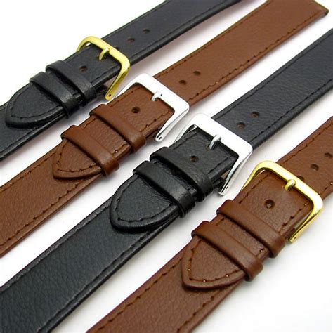 Comfortable Flexible Extra Long XL Leather Watch Strap Buffalo grain ...