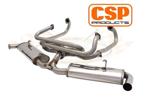 Csp Splitscreen Bus Stainless Steel Twin Quiet Pack Exhaust Kit With J Tubes Twin Carbs Cool