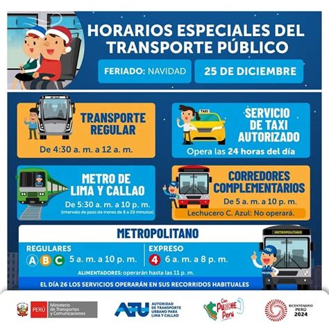 Navidad Los Horarios Especiales Del Metropolitano Metro De Lima Y