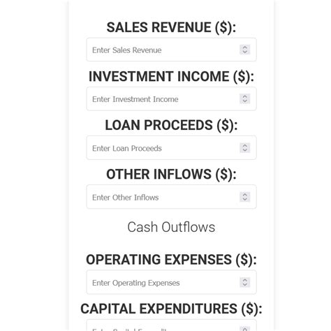 Cash Flow Calculator Ag Capital Cfo Services