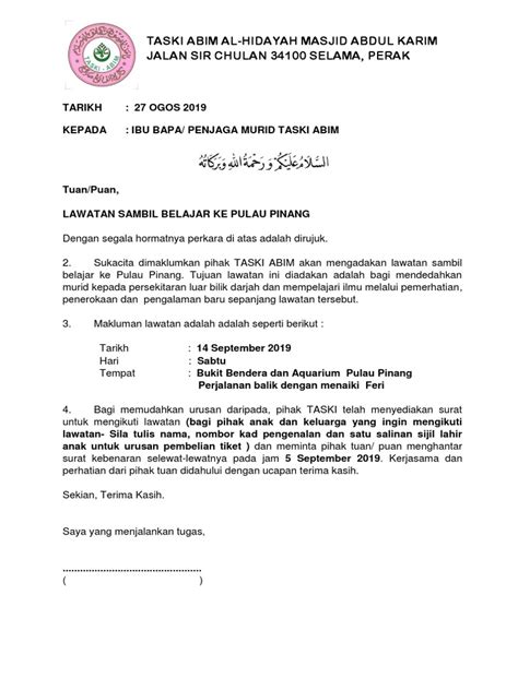 Surat Lawatan Taski Abim Pdf