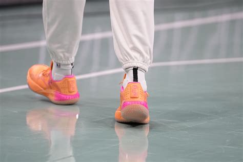 View Of The Shoes Worn By San Antonio Spurs Forward Victor Wembanyama