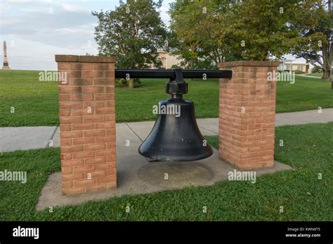 Ships Bell From The Uss Antietam Navy Aircraft Carrier Beside The