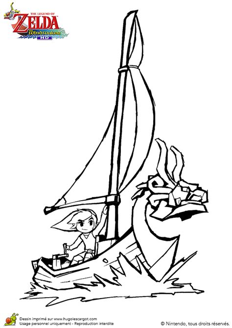 Coloriage Zelda Wind Waker Link Et Lion Rouge