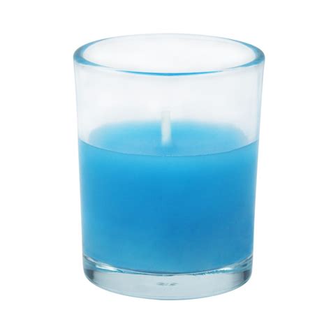 Turquoise Round Glass Votive Candles 96pcs Case Bulk