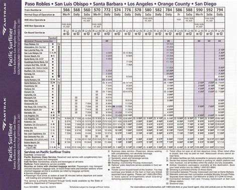 Amtrak Pacific Surfliner Timetable September Flickr