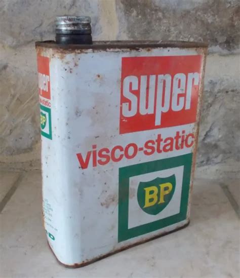 ANCIEN BIDON D HUILE Moteur BP Super Visco Static France Vintage Oil