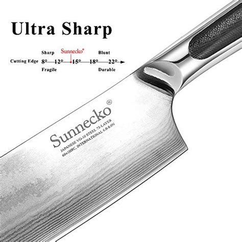 Sunnecko Nakiri Knife 7 Inch Small Cleaver Knife With Damascus Steel