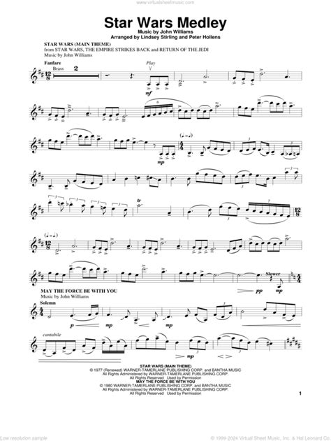 Star Wars Main Theme Violin From Star Wars Sheet Music Violin Solo