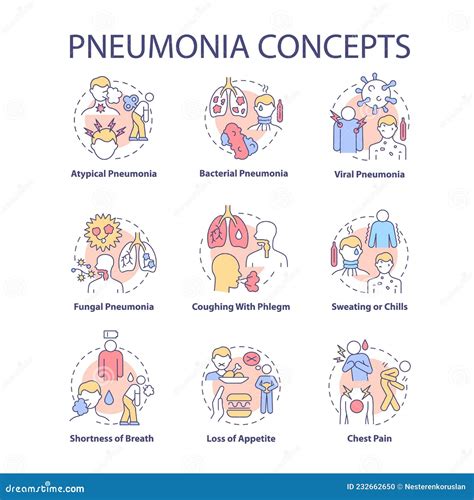 Pneumonia Concept Icon Lung Inflammation Disease Diagnosis