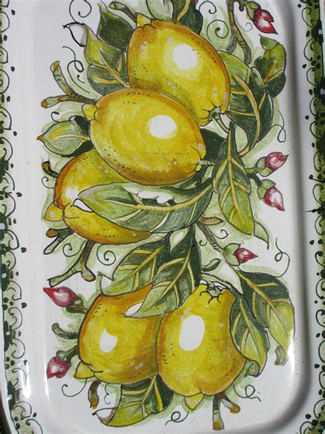 Tuscan Platter Handmade Hand Painted With Lemons in Yellow - Etsy