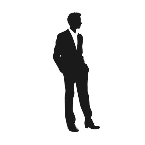 Premium Vector Confident Businessman Profile Silhouette
