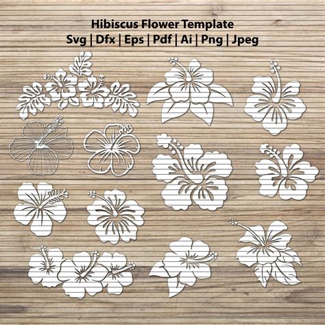 Cut Out Printable Hibiscus Flower Template