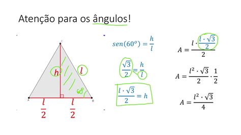 Área De Triângulo Equilátero Youtube