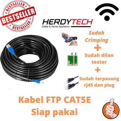 Promo Herdytech Kabel Lan Ftp Stp Outdoor Cat 5e100m Siap Pakai High