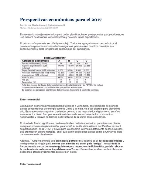 Perspectivas económicas para el 2017 PDF