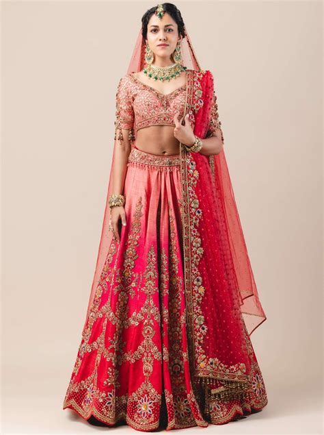 Raw Silk Ombre Lehenga With Zari Embroidery In 2022 Lehenga Designs