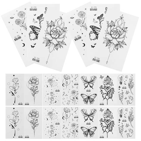 20 Pcs Decorative Temporary Tattoos Stickers Women Tattoos Stickers