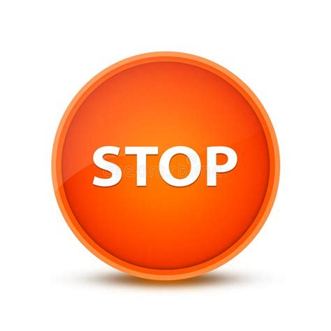 Orange Stop Traffic Signs Floating In White Space Stock Illustration