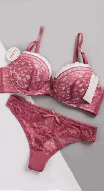 Lingerie Ensemble Soutien Gorge Push Up String Neuf Rosewood Bonnet B