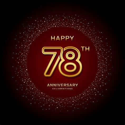 Premium Vector 78th Anniversary Logo Design With A Double Line