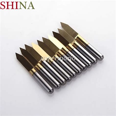 10pcs Lot 3 175mm PCB Engraving Bits Titanium Coated Milling Cutters