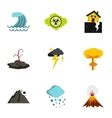 Natural Disasters Flat Icons Set Of Volcano Vector Image