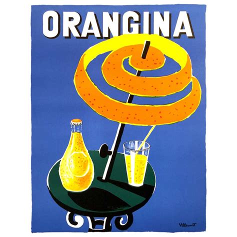 Mid Century Modern Period French Poster For Orangina For Sale At 1stdibs