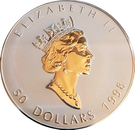 50 Dollars Elizabeth II 3rd Portrait 10 Oz Silver Bullion Coinage