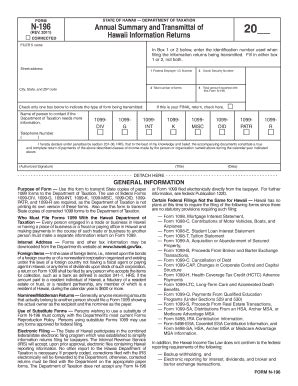 Fillable Online Form N 196 Rev 2011 Annual Summary And Transmittal Of