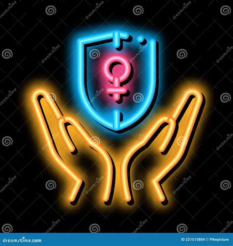 Protection Female Sex Neon Glow Icon Illustration Stock Vector