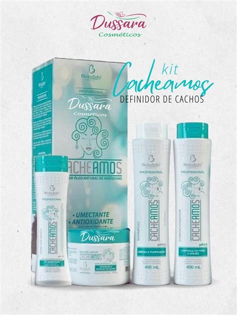 KIT CAPILAR CACHEAMOS 4 ITENS Dussara Cosmeticos