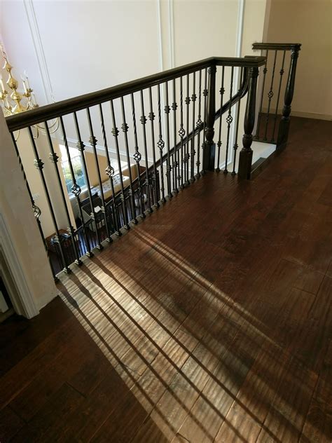 Wood Stairs And Rails And Iron Balusters Local Stair Remodeling Contractor Installs New