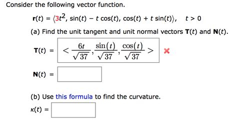 Solved Consider The Following Vector Function R T 3t2