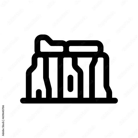 Editable Rock Stone Structure Vector Icon Landmark Monument