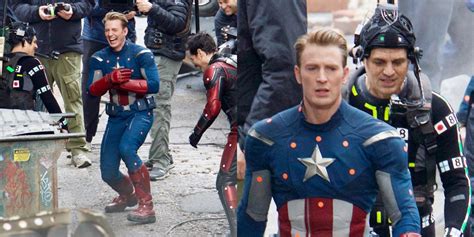 Chris Evans & ‘Avengers’ Co-Stars Share Big Laugh in New Set Photos ...