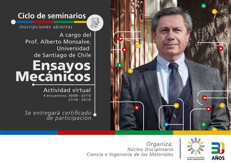 Inscriben al ciclo de seminarios virtuales sobre Ensayos Mecánicos