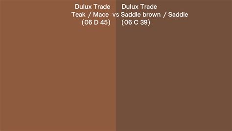 Dulux Trade Teak Mace Vs Saddle Brown Saddle Side By Side Comparison